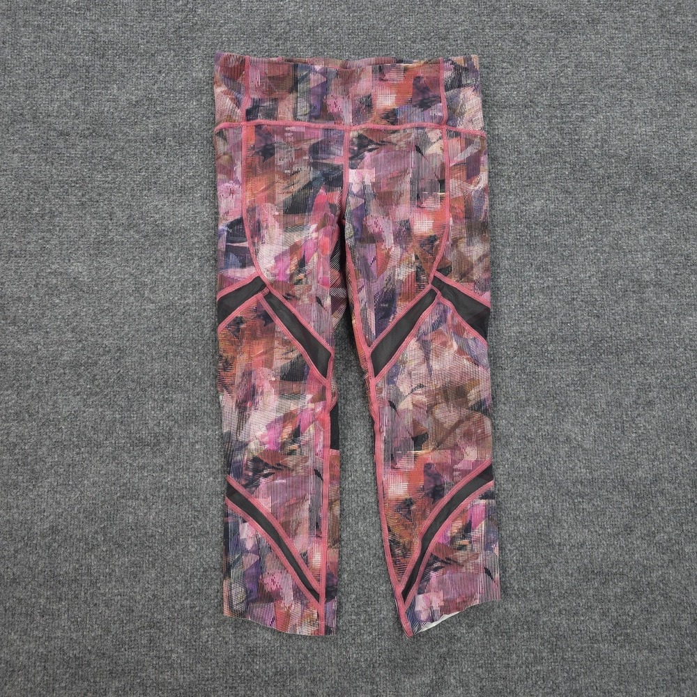 Lululemon Pants Womens 6 Pink‎ On Pace 21" Crop Leggings Performance Running Gym